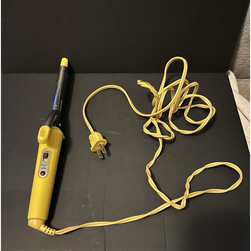 Vintage 80s Yellowbird Pro Style 3/4" Curling Iron Model CI-169 Yellow Works